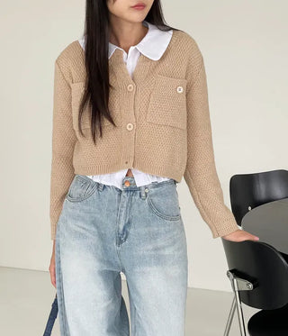 We have a waffle knit cardigan