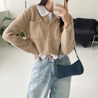 We have a waffle knit cardigan