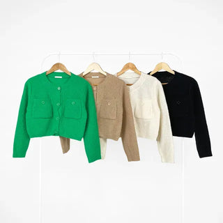 We have a waffle knit cardigan