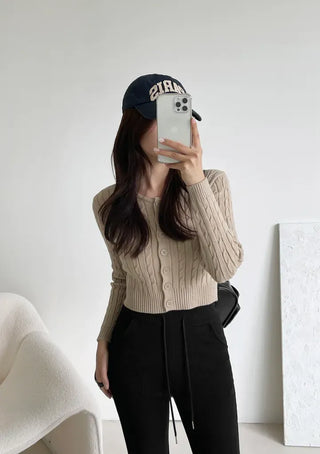 As Cable Knit Cardigan