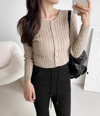 As Cable Knit Cardigan