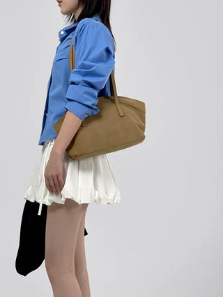 Flare puff ribbon mini skirt