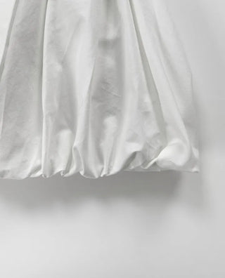 Flare puff ribbon mini skirt