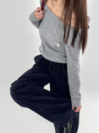 Bonnie off-shoulder long-sleeve knit