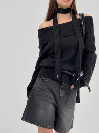 Bonnie off-shoulder long-sleeve knit