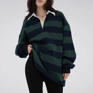 Lamin striped collared long-sleeve shirt