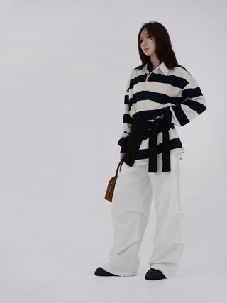Lamin striped collared long-sleeve shirt