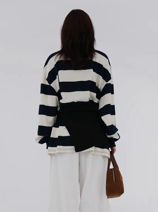 Lamin striped collared long-sleeve shirt
