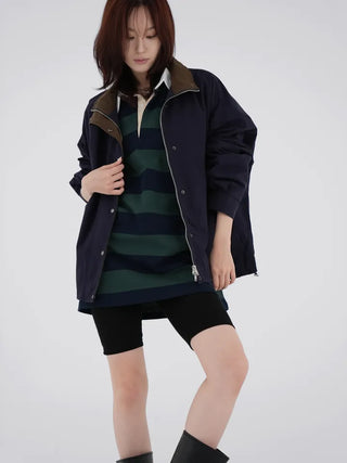 Lamin striped collared long-sleeve shirt