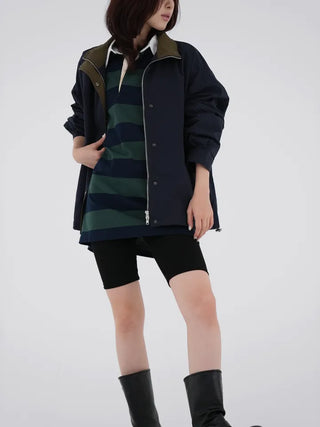 Lamin striped collared long-sleeve shirt