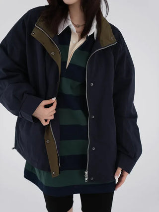 Lamin striped collared long-sleeve shirt