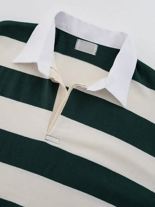 Lamin striped collared long-sleeve shirt