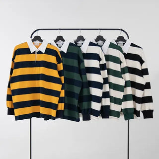 Lamin striped collared long-sleeve shirt