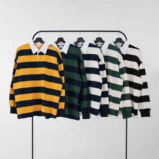 Lamin striped collared long-sleeve shirt