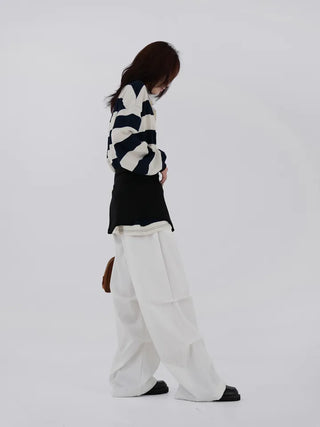Lamin striped collared long-sleeve shirt
