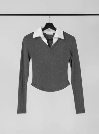 Rumiko Collar Contrast Long Sleeve