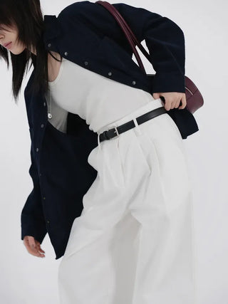 Tian Pintuck Wide Cotton Pants