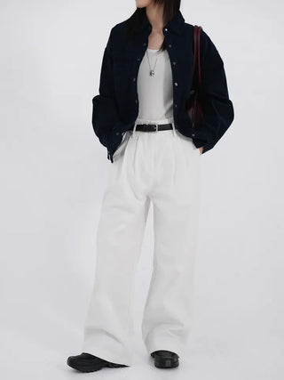 Tian Pintuck Wide Cotton Pants