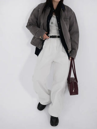 Tian Pintuck Wide Cotton Pants