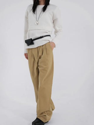 Tian Pintuck Wide Cotton Pants