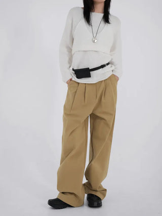 Tian Pintuck Wide Cotton Pants