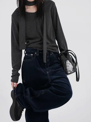 Tero V-neck Striped Long Sleeve & Tie