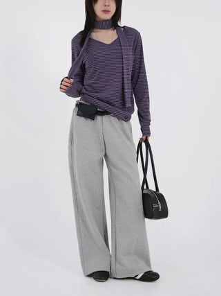 Tero V-neck Striped Long Sleeve & Tie