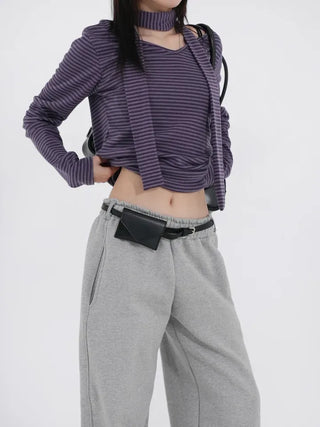 Tero V-neck Striped Long Sleeve & Tie