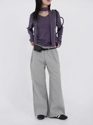 Tero V-neck Striped Long Sleeve & Tie