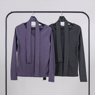 Tero V-neck Striped Long Sleeve & Tie