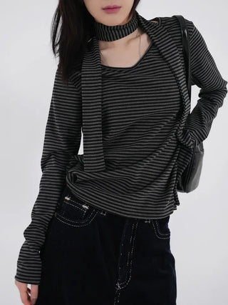 Tero V-neck Striped Long Sleeve & Tie