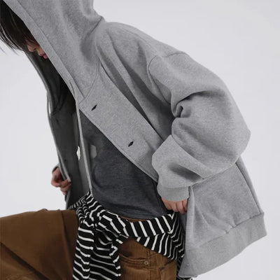 Rebel Button Hooded Cardigan