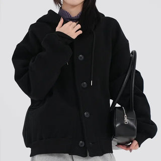 Rebel Button Hooded Cardigan
