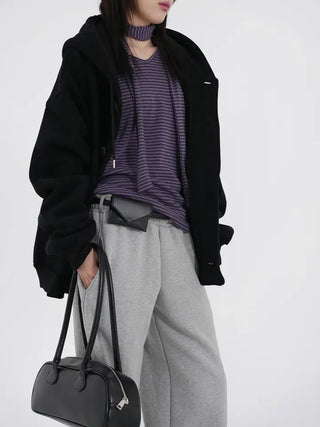 Rebel Button Hooded Cardigan