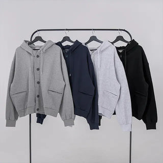Rebel Button Hooded Cardigan