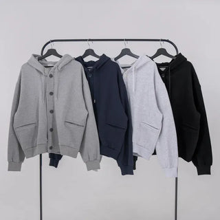 Rebel Button Hooded Cardigan