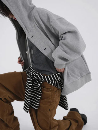 Rebel Button Hooded Cardigan