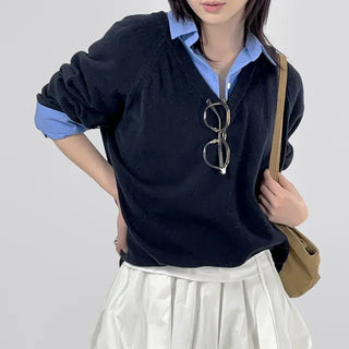 Dana Raglan V-neck Knit