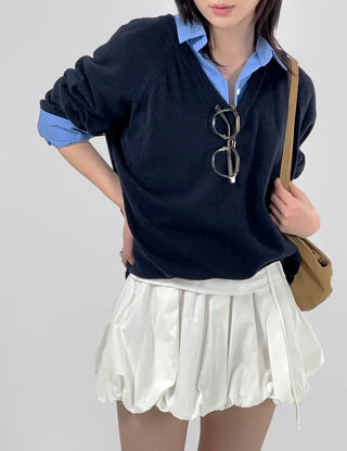 Dana Raglan V-neck Knit