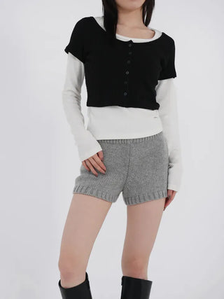 Kaho Button Layered Cardigan