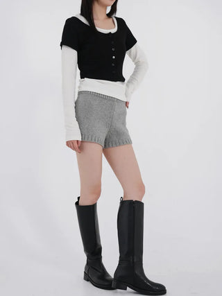 Kaho Button Layered Cardigan