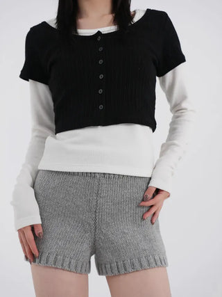 Kaho Button Layered Cardigan
