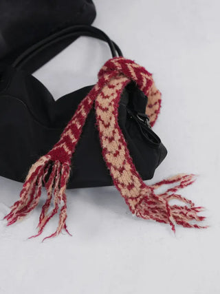 Dram stripe tassel long scarf