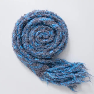 Dram stripe tassel long scarf