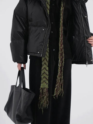 Dram stripe tassel long scarf