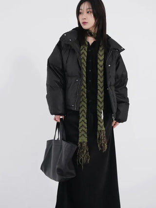 Dram stripe tassel long scarf