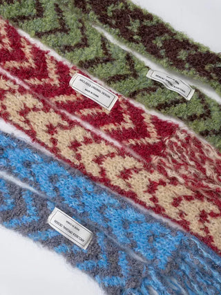 Dram stripe tassel long scarf