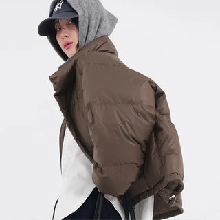 Frey High-Neck Duck Down Short Padded Jacket