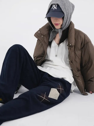 Frey High-Neck Duck Down Short Padded Jacket