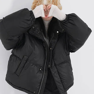 Frey High-Neck Duck Down Short Padded Jacket